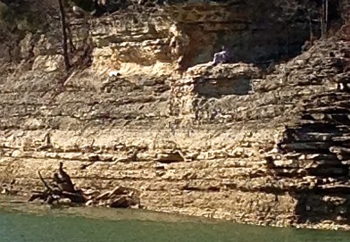 My son in the cleft, Barren River Lake, Kentucky